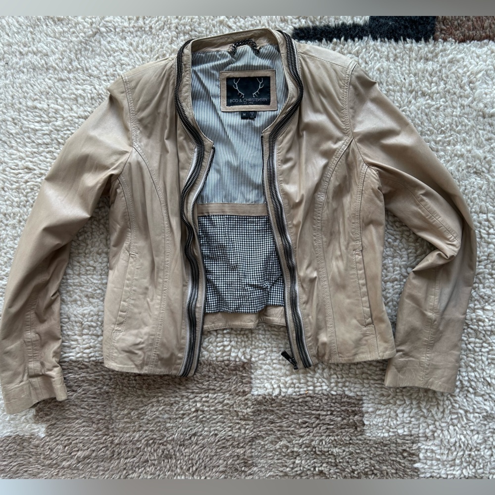 Bod & Christensen Beige Leather Jacket